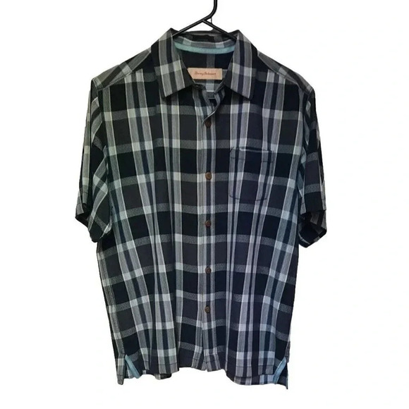 Tommy Bahama Other - Tommy Bahama 100% Silk Plaid Shirt Mens Size Medium